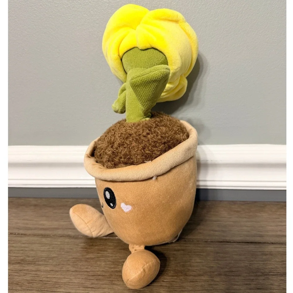 Smoochy Pals Yellow Rose Flower Pot Plush Stuffed Animal 10‎ inch Kawaii Toy